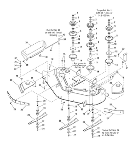 50" Mower Deck - Housing And Arbor Group Diagram and Parts List for 107287910-7800340,ZTS7500 2008 Briggs and Stratton Lawn Tractor Accessories